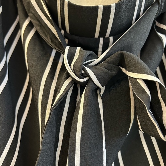 Torrid/ NWT/ Black Stripe Tie Front Wide Leg Pant/ size 4 /STRIPE CREPE WIDE LEG - Picture 4 of 12